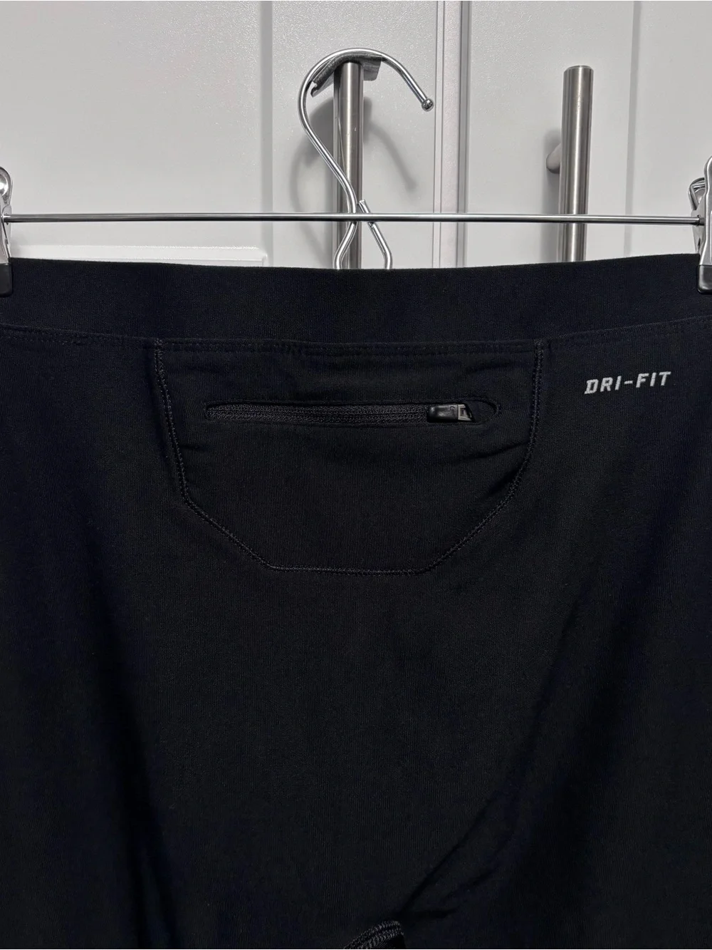 Nike Women Large Running Dri Fit Black Reflective Athletic Tights Tie Waist EUC